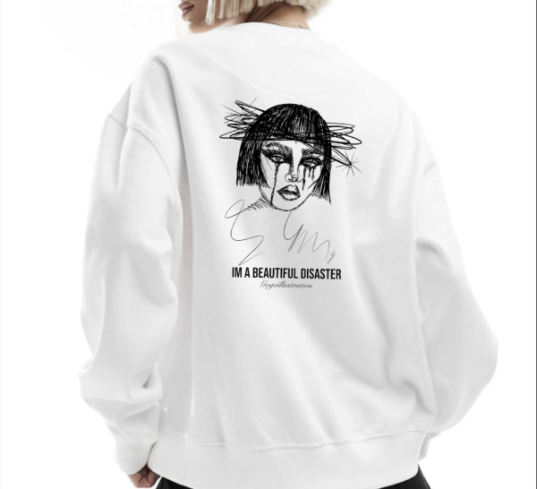 Sudadera oversize "I am a beautiful disaster" - Imagen 2